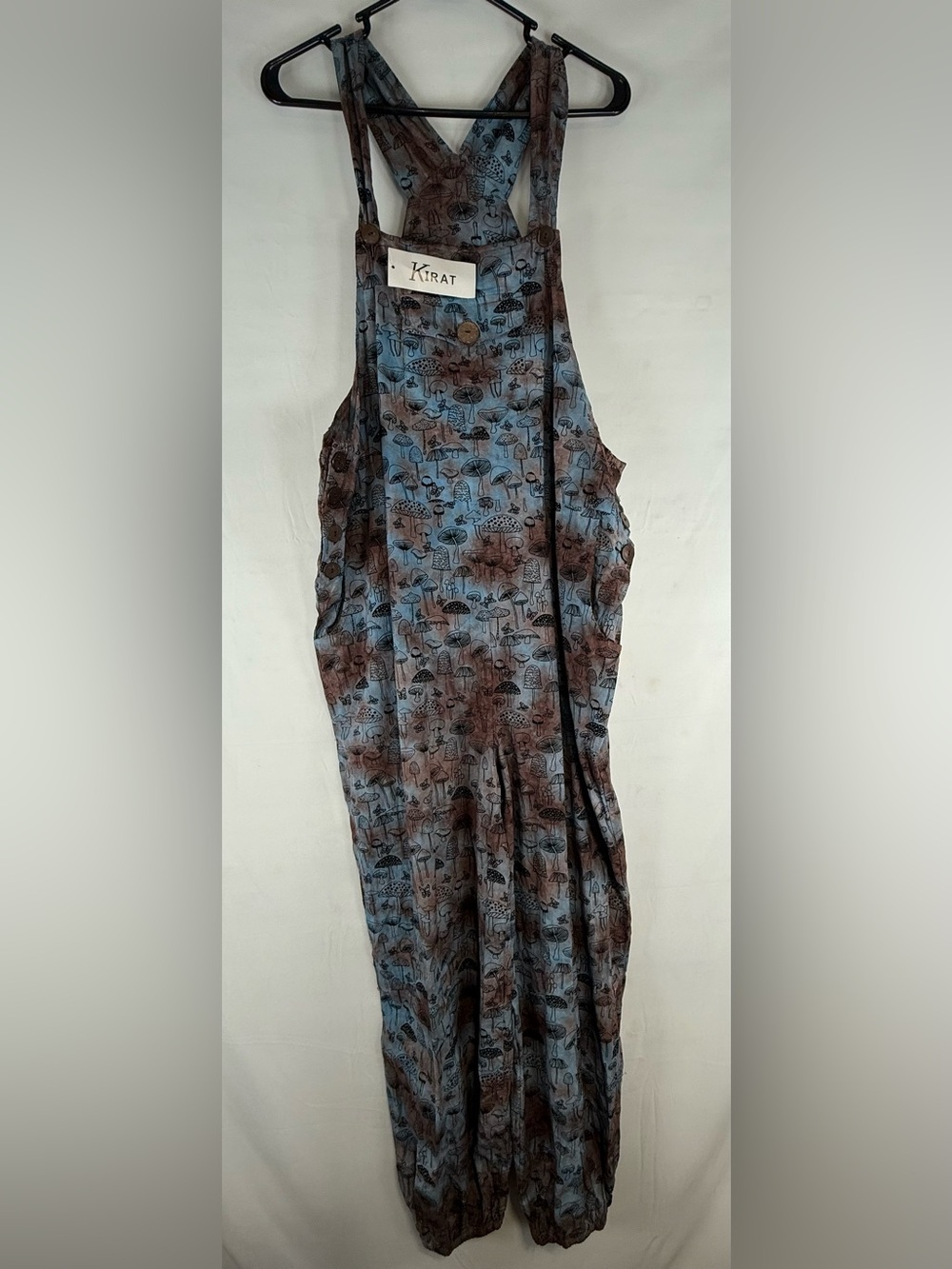 Kirat Mushroom Print Overalls one size fits most. Lightweight festival Jumpsuit